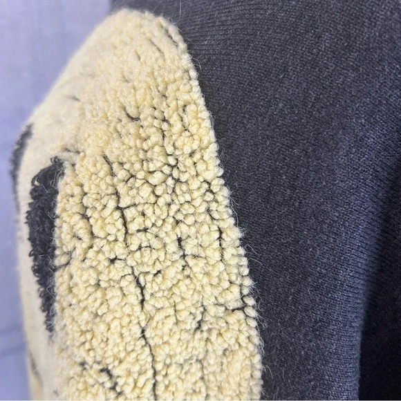 THE CLASSIC Smiley Face Acrylic Sweater Textured Charcoal Grey Size Medium - Picture 5 of 10